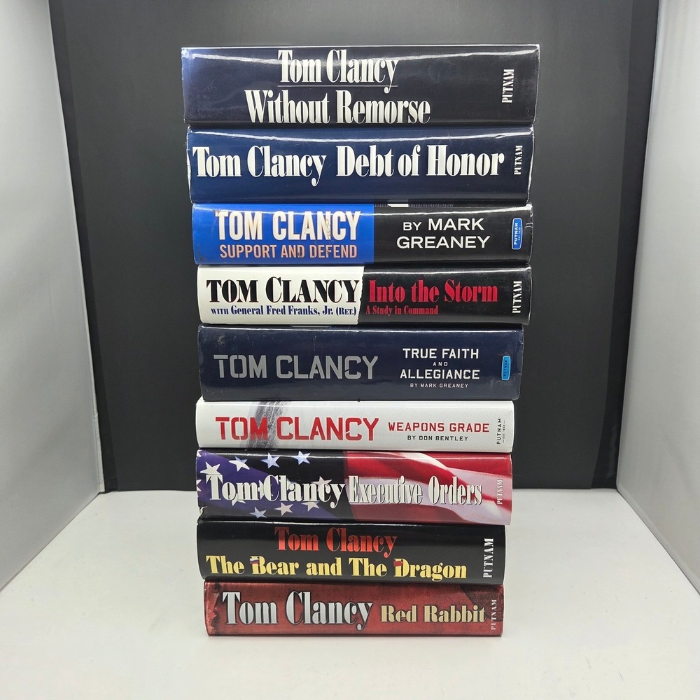 Tom Clancy Book Lot 9 Hardcover Jack Ryan Without Remorse Debt of Honor Thriller